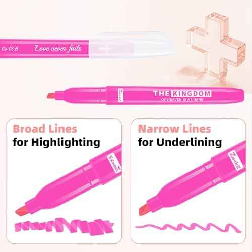 7-ackz Bible Highlighters Assorted Colors with Verses, Chisel Tip Colored Highlighter Markers Bulk Fluorescent — view 6