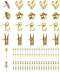 KEYDUACU 150 Pcs Gold Push Pins Set, Metal Thumb Tacks, Decorative Push Pins for Cork Board with Hook Clip, 6 Style Office Ac
