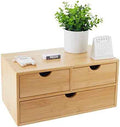 Charmewooden Bamboo Desk Organizer With Drawers Countertop Drawers Counter Storage Box Corner Desk Organizer for Home Office 