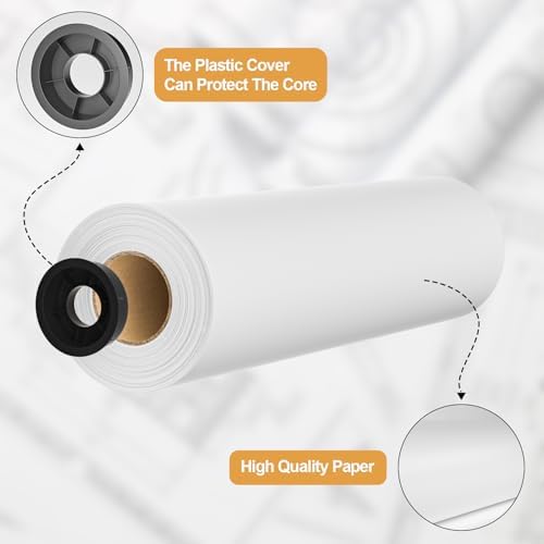 Wide Format Paper 24” x 150', 1 Roll Plotter Paper 20lb, CAD Bond Rolls on 2" Core for CAD Drawings, Projects, — view 3