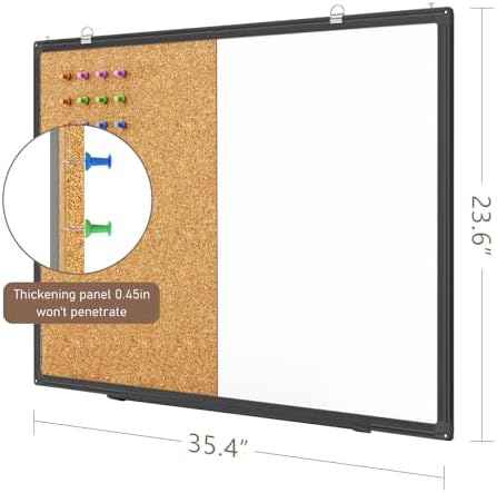 Maxtek Black Whiteboard and Cork Board Combo 24 x 18 in, Wall Mounted — view 6