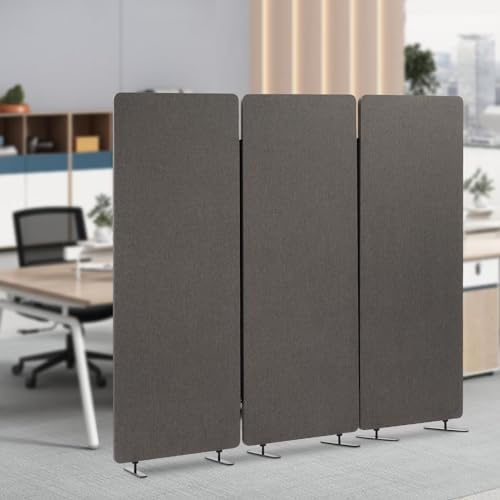 Portable Room Screen Wall, 3 Panel Room Divider, 66-inch H Office Wall Divider Sound Proof Dividers Partition  — view 3