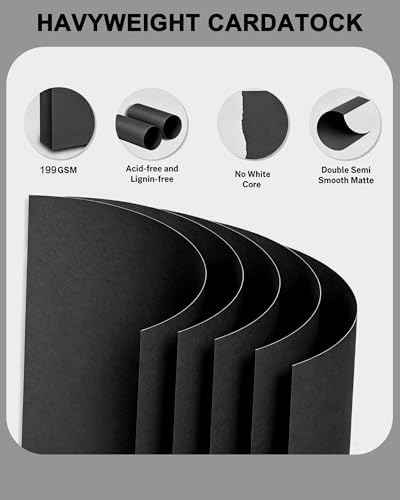 Black Cardstock, 8.5" x 11" Card Stock Colored Copy paper — view 3