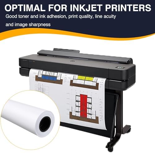 VOISEN Wide Format Paper, 2 Rolls Plotter Paper 24 In x 150 Ft — view 5
