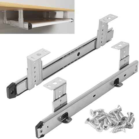 Under Desk Keyboard Tray Pull Out Slide Height Adjustable Slide Out Keyboard Draw Holder Track Full Extension Ball Bearing Un