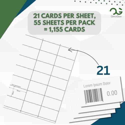 OfficeGear Shelf Edge Barcode Price Ticket Labels 21-up [55 Sheets - 1155 Pack] 38x70mm Custom Printable A4 12 — view 3