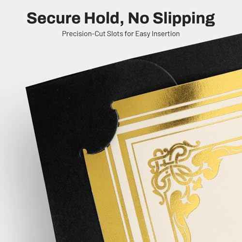SUNEE Certificate Holders(Black, 30 Packs), Diploma Covers Gold Foil Border, for Letter Size 8.5x11 Certificat — view 4