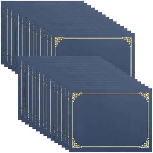 SUNEE Certificate Holders(Navy Blue, 30 Packs), Diploma Covers Gold Foil Border, for Letter Size 8.5x11 Certificates, Cardsto