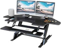 47 inch Corner Standing Desk Converter, Height Adjustable Sit Stand Desk Riser, Black, GSD06T