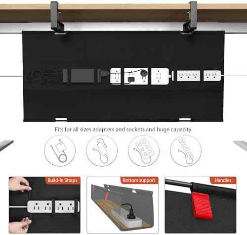 Univivi No Drill Under Desk Cable Management Tray, 36 inch Cable Management — view 2
