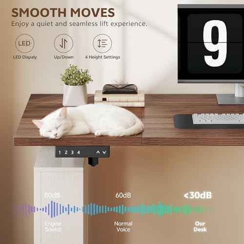 75.5 Inches Electric Standing Desk with Drawers Farmhouse Sit Stand Desk with Storage Adjustable Height Comput — view 5