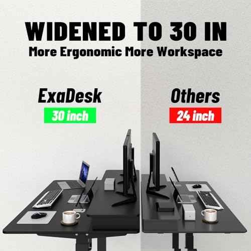 Electric Standing Widened Desk 63 * 30 Inches Adjustable Height with 4 Drawers, Double Storage Shelves Stand U — view 4