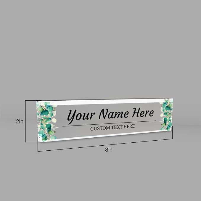 Signs ByLITA Floral Pattern Customized Nameplate | Eucalyptus Personalized Full — view 7