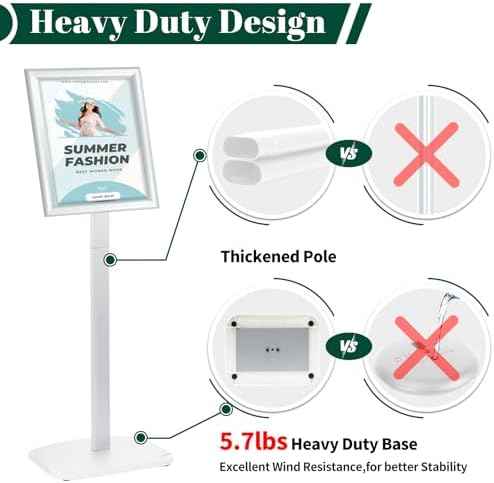 Heavy Duty Pedestal Sign Holder, 8.5 x 11" Floor Standing Sign Holder — view 2