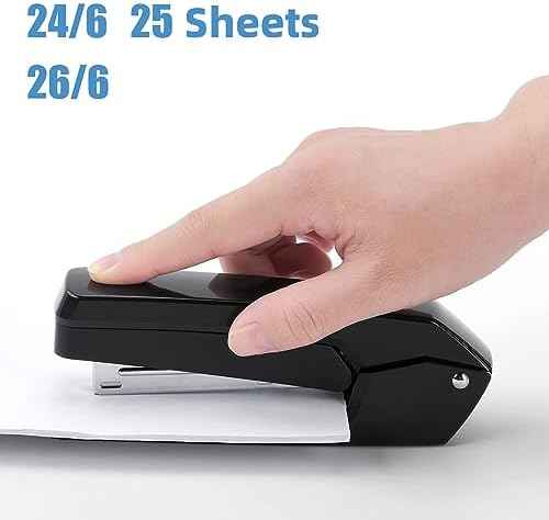 Deli/EZWORK Swing-Arm Swivel Stapler, 25 Sheets Capacity, 360 Degree Rotate Desk Staplers with 1000 Staples fo — view 4