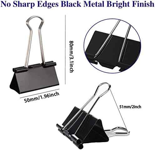 Large Binder Clips 2 Inch (72 Pack), Extra Large Binder Clips Big Paper Clamps Giant Clips for Office and Home — view 2
