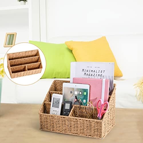 DINGTAI Woven Mail Organizer Countertop, 12 Inch Mail Organizer Basket for Bill and Pen, Farmhouse Desk organi — view 7
