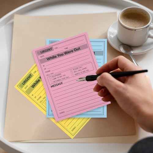 9 Pieces Phone Message Pads for Office Sticky Notes, While You were Out Message Pad Assorted Colors, Self Adhe — view 5
