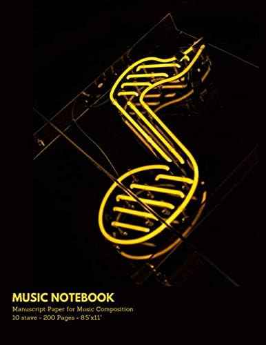 Music Notebook with 200 Pages of Blank Sheet Music |10 stave: Manuscript Paper for Music Composition 8.5x11”: Music Sheets No