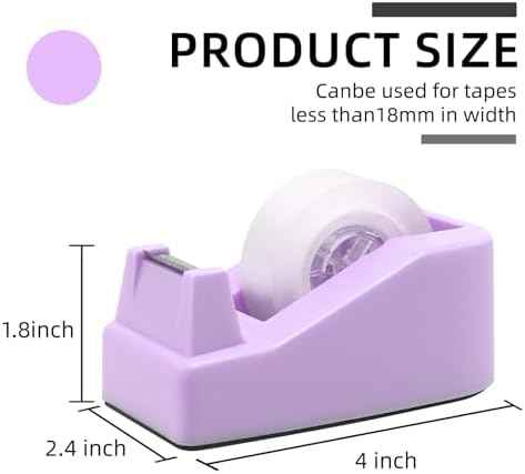 Desktop Tape Dispenser Heavy Duty Desk Accessories Floral Office Tape Dispensers, Weighted Non-Skid Base, Maca — view 2