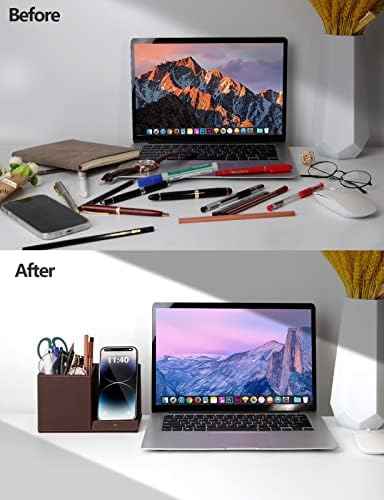 Pen Holder with Wireless Charger, Compatible with iPhone 17/16/15/14/13/12/11/8 Series, Pencil Holder Phone St — view 5