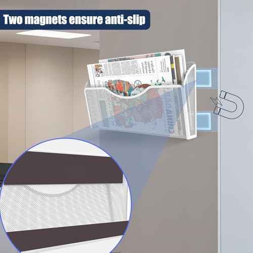 Magnetic File Holder 1 Pockets File Folder Organizer, Office Hanging Magazine Rack for File Cabinets, Magnetic — view 4