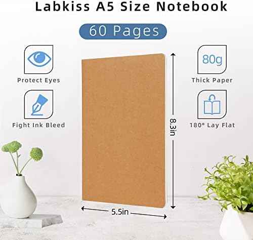 24 Pack Blank Notebook & Journal Bulk, Kraft Cover, Unlined Plain Thick Paper, A5 Size, 5.5x8.3 inch, 60 Page, — view 6