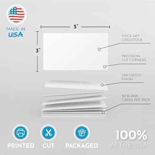 Home Advantage 3x5 Blank Index Cards - Our 50 Pack of Blank Note Cards — view 5
