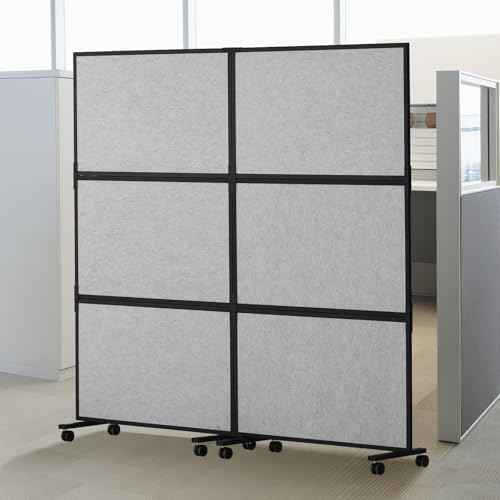 VEVOR Office Divider, 2 Panel Office Partition, Freestanding Office Divider Wall Partition & Privacy Divider Reduce Noise and