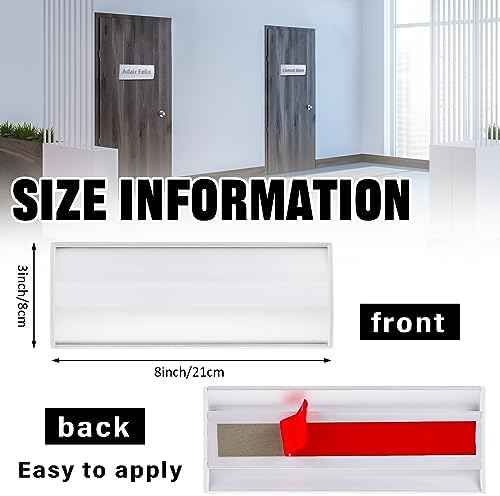 Therwen 6 Pcs Aluminum Office Name Plate Holder for Door, Silver — view 2