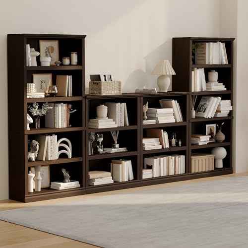 blini 5-Shelf Tall Bookcase Wooden Bookshelves 33in Wide Floor — view 5