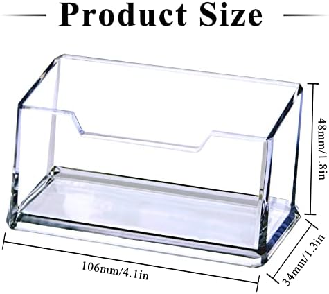 Clear Acrylic Business Card Holder, Name Card Organizer for Desk Fits — view 2