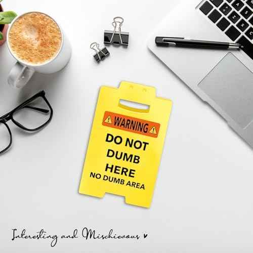 Smilelife Funny Office Cubicle Decor No Dumb Area Desk Sign Team Office Gag Gifts for Coworker Teammate Employ — view 3