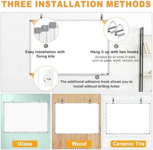 H-Qprobd White Board Dry Erase Whiteboard for Wall, 18"x24" Hanging — view 3