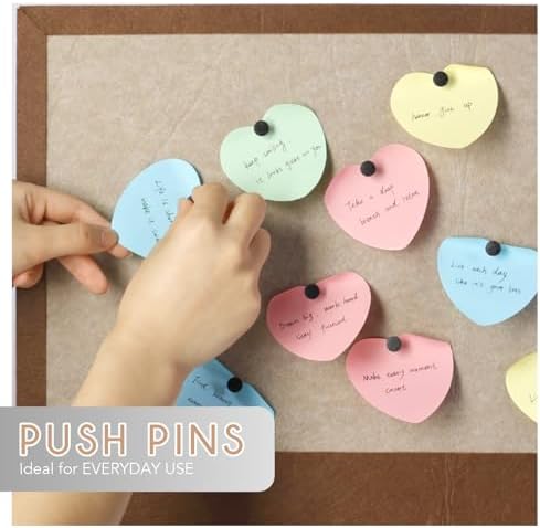 50 PCS Flat Push Pins for Cork Board, Black Metal Thumb Tacks for Wall Picture Photo Hanging, Board Posters Bu — view 7