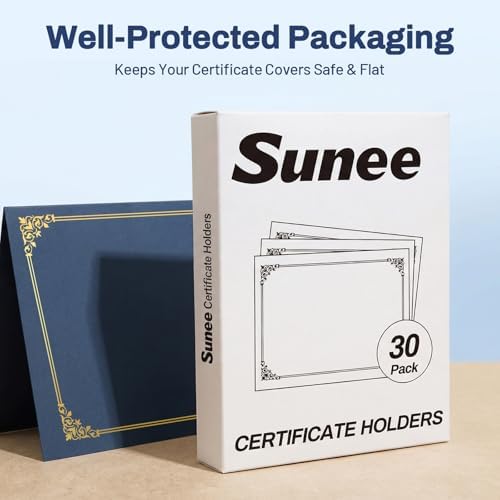 SUNEE Certificate Holders(Navy Blue, 30 Packs), Diploma Covers Gold Foil Border, for Letter Size 8.5x11 Certif — view 6