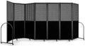 Folding Screen with Holes,14'3"L* 6'7"H,7 Panel,Black
