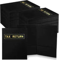 Kosiz 100 Pcs Tax Return Folders Bulk 9 x 12 Inch 2 Pocket Gold Foil Stamped Folder with Pockets for Business Office Storing 