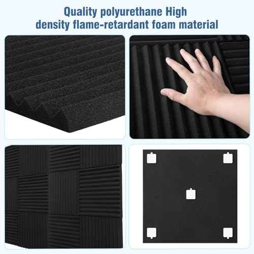 96 Pack Sound Proof Foam Panels,12"×12"×1" Acoustic Foam Panels, High Density Soundproof Wall Panels for Home  — view 5