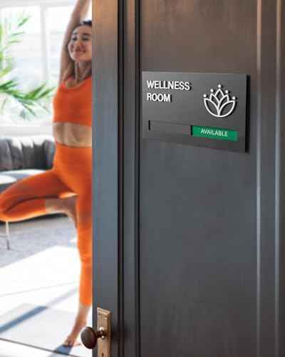 Wellness Room Sign - Do Not Disturb Privacy Slide Door Sign In Use And Available Slider Indicator Tells Whethe — view 6