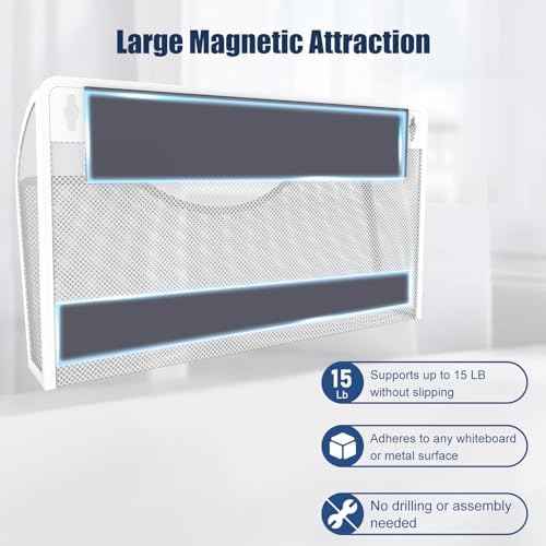Magnetic File Holder 1 Pockets File Folder Organizer, Office Hanging Magazine Rack for File Cabinets, Magnetic — view 2