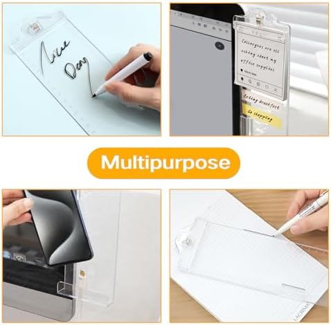 Monitor Memo Boards for Computer, Whole Transparent 2 Pack (Left & Right) Multifunction Acrylic Screen Message — view 6