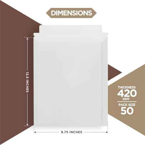50 Pack 9.75x12.5 Inches Rigid Mailers, Self Adhesive Cardboard Mailers — view 2