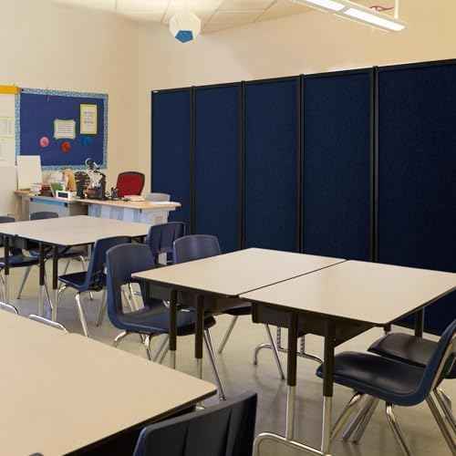 Room Partition 2.0 Upgrade Version,6'L* 6'7"H,3 Panel,Blue — view 5