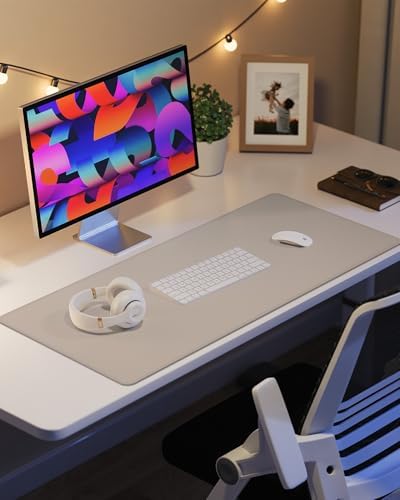 Leather Desk Protector, Large Mouse Pad, Non-Slip, Waterproof PU Leather Blotter Mat, Desk Cover for Office an — view 6