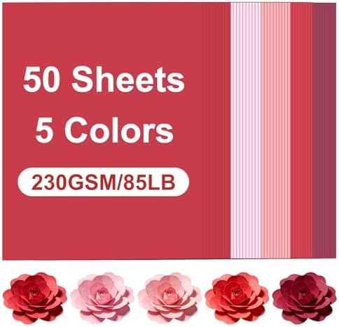 Red Cardstock 50 Sheets Construction Paper Thick Card Stock