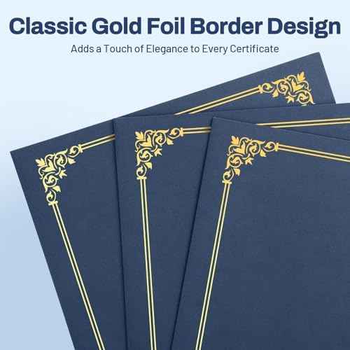 SUNEE Certificate Holders(Navy Blue, 30 Packs), Diploma Covers Gold Foil Border, for Letter Size 8.5x11 Certif — view 2