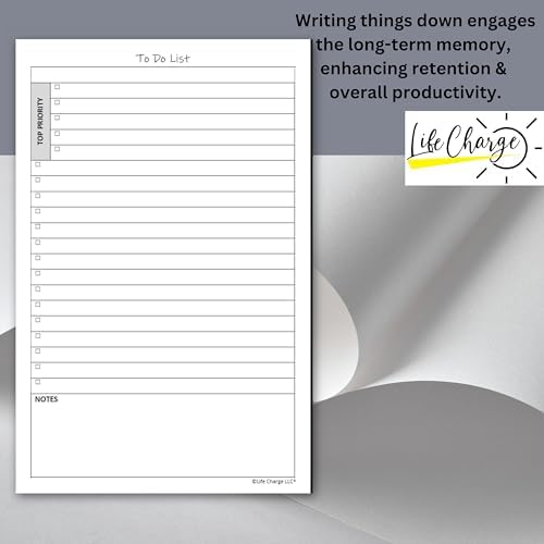 Life Charge To Do List Notepads for Work, Daily Checklist Planner Pads with Priority & Notes, 2 Pack, 100 Page — view 6