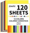 120 Sheets Colored Cardstock 8.5 X 11 Construction Paper 12 Assorted Colors
