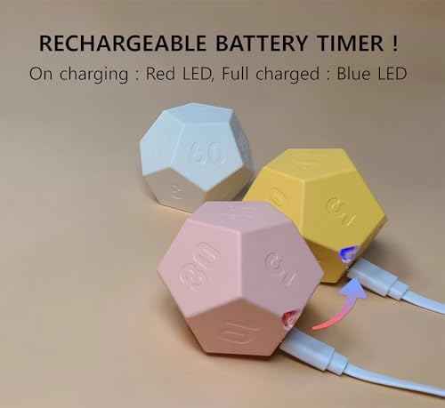 Cube Pomodoro Timer - Flip to Start Countdown, Rechargeable Mini Productivity Timer for Study, Office, 11 Pres — view 5